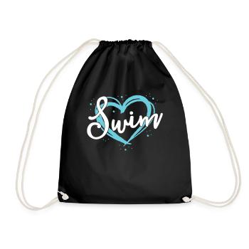 Amour Natation Maillot Équipe de Natation Heart Lover Blue - Sac de sport léger - noir - Devant