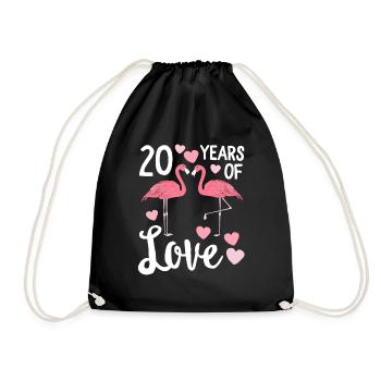 20 ans de tenue d'anniversaire assortie à Flamingo - Sac de sport léger - noir - Devant