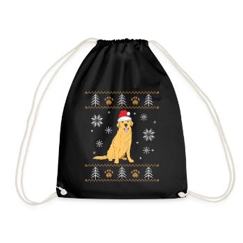 Hässliche Weihnachtsgolden retriever-Sankt-Pyjamas - Turnbeutel - Schwarz - Vorne