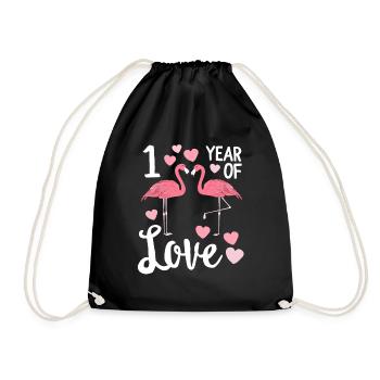 Anniversaire assorti avec Flamingo d'un an - Sac de sport léger - noir - Devant