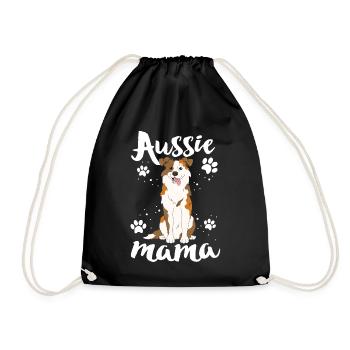 Hundemama-Hemd für Frauen-australischen Schäferhund - Turnbeutel - Schwarz - Vorne