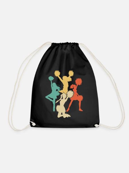 Retro Cheerleader Shirt For Women Men Vintage - Drawstring Bag - black