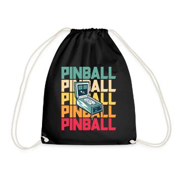Pinball Shirt Retro Vintage Arcade Shirt Pinball - Drawstring Bag - black - Front