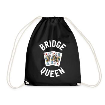 Funny Bridge Shirt For Women Bridge Queen Player - Drawstring Bag - black - Front