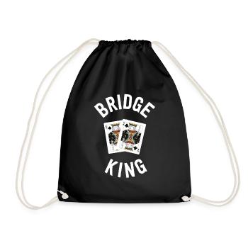 Funny Bridge Shirt For Men Bridge King - Drawstring Bag - black - Front