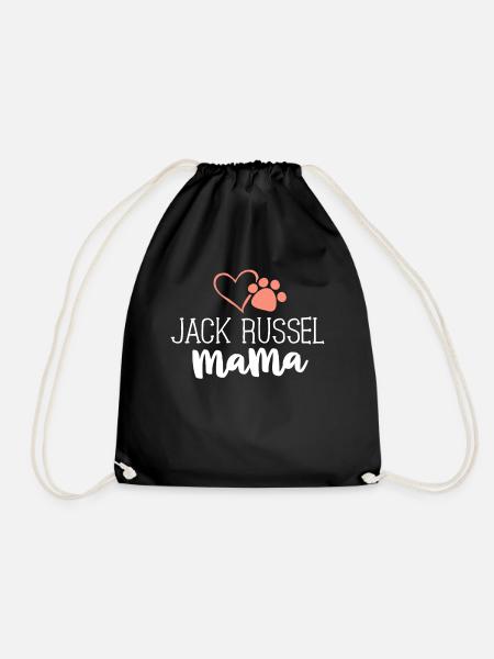 Jack Russel Mama Shirt Hundebesitzer Geschenke für Frauen - Turnbeutel - Schwarz