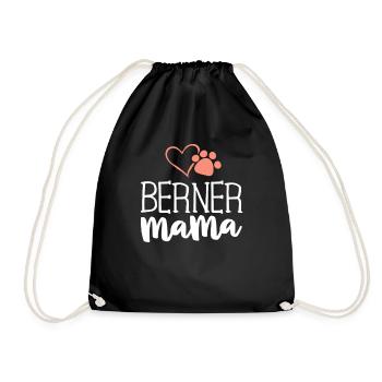 Berner Mama Shirt Bernese Mountain Dog Gifts Mom - Drawstring Bag - black - Front