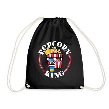 Movie Lover Gifts Men Funny Popcorn Shirts - Drawstring Bag - black - Front