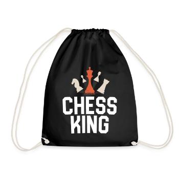 Chess King Shirt Geschenk für ihn King & Queen Chess - Turnbeutel - Schwarz - Vorne