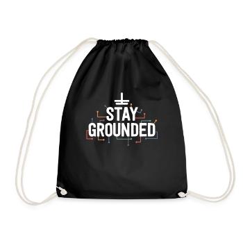 Electrician Gifts For Men Funny Electrical Stay - Drawstring Bag - black - Front