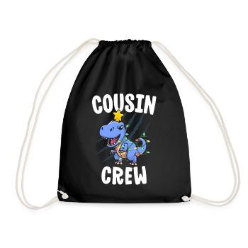 Cousin Crew Shirt für Kinder Weihnachten T Rex - Turnbeutel - Schwarz - Vorne