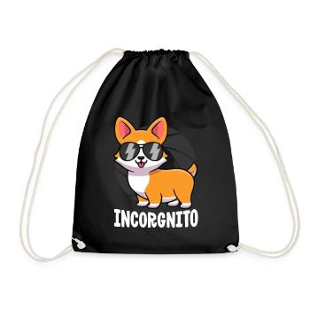Chemise Incorgnito Corgi pour enfants homme drôle Corgi - Sac de sport léger - noir - Devant
