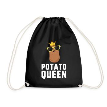 Patate Queen Shirt Patate Chemises Pour Femmes Enfants - Sac de sport léger - noir - Devant