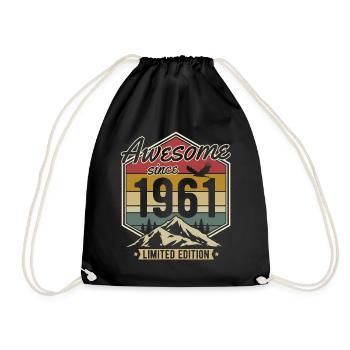 Millésime 1961 anniversaire 60 ans rétro cadeau - Sac de sport léger - noir - Devant