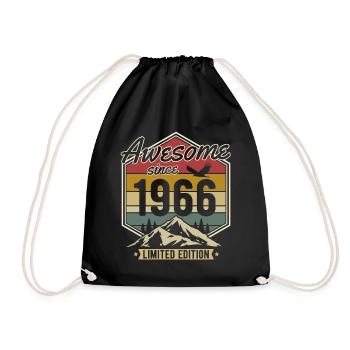 Millésime 1966 Anniversaire Retro cadeau - Sac de sport léger - noir - Devant