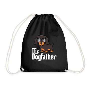 Le Dogfather Drôle Teckel Papa Papa Père Chien - Sac de sport léger - noir - Devant