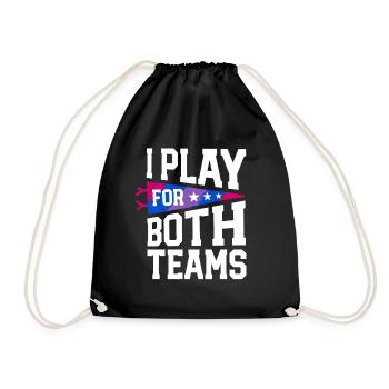Play For Both Teams Bi Pride Flag Bisexual - Drawstring Bag - black - Front