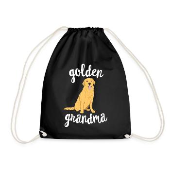 Golden Retriever Oma Pawma Hund Großeltern - Turnbeutel - Schwarz - Vorne