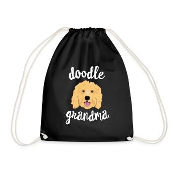 Golden Doodle Oma Pawma Hund Großeltern - Turnbeutel - Schwarz - Vorne