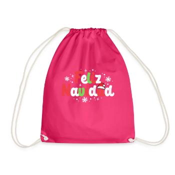 Feliz Navidad Passende Familie Spanisch Weihnachten - Turnbeutel - Fuchsia - Vorne