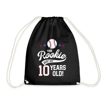 Baseball-Geburtstagsfeier Dieser Rookie hat gerade 10 getroffen - Turnbeutel - Schwarz - Vorne