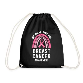 Nous portons une correspondance rose de sensibilisation au cancer du sein - Sac de sport léger - noir - Devant