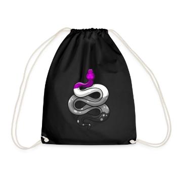 Asexual Pride Snake Ace Pride Flag Colors LGBT - Drawstring Bag - black - Front