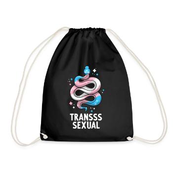 Transsexual Pride Stuff Trans Flag Colors Snake - Drawstring Bag - black - Front