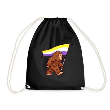 Bigfoot Gender Non-binary Pride Flag Colors - Drawstring Bag - black - Front