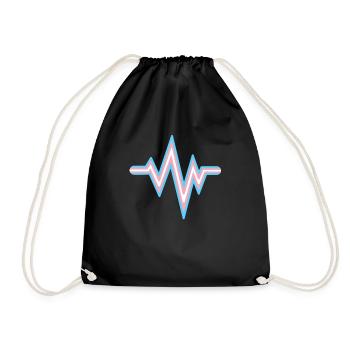 Transgenre Heartbeat Trans Flag Couleurs LGBT - Sac de sport léger - noir - Devant