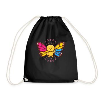 Pansexual Monarch Butterfly Insect Subtle Pan - Drawstring Bag - black - Front