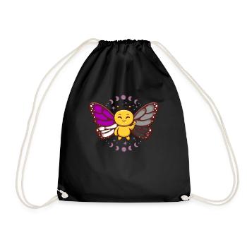 Asexuelle Flagge Ass Monarch Schmetterling Insekt Subtil - Turnbeutel - Schwarz - Vorne