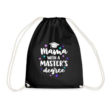 Mama mit einem Master-Abschluss Abschlussfeier Mama - Turnbeutel - Schwarz - Vorne