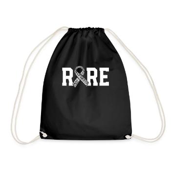 Rare Disease Awareness Walk Zebra Ribbon EDS - Drawstring Bag - black - Front