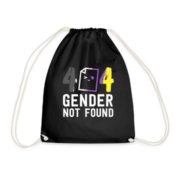 Error 404 Gender Not Found Pride Agender Gender - Drawstring Bag - black - Front