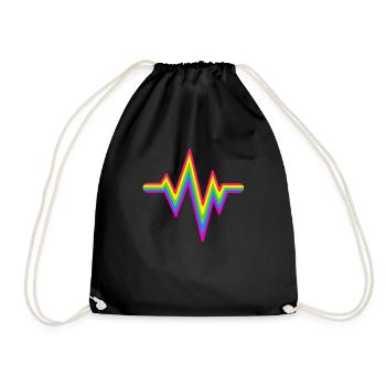 Gay Heartbeat LE DRAPEAU LGBT colore le médecin de la fierté LGBTQ - Sac de sport léger - noir - Devant