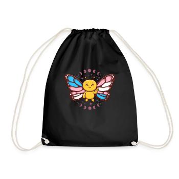 Papillon monarque transgenre Trans Fierté subtile - Sac de sport léger - noir - Devant