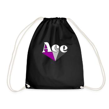 Retro Ace Pride Asexueller Regenbogen Verbündeter LGBT - Turnbeutel - Schwarz - Vorne