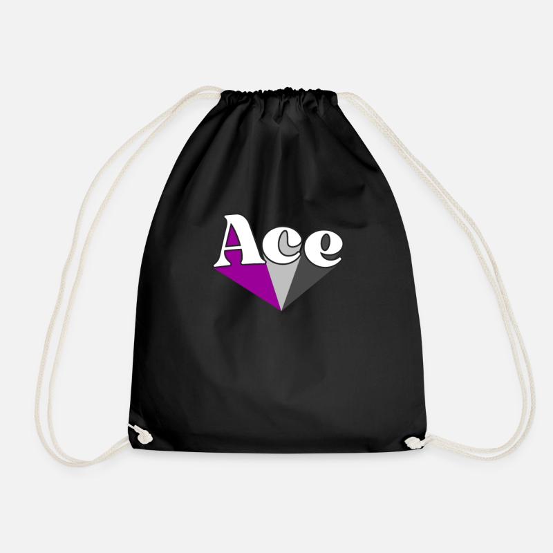 Retro Ace Pride Asexueller Regenbogen Verbündeter LGBT - Turnbeutel - Schwarz