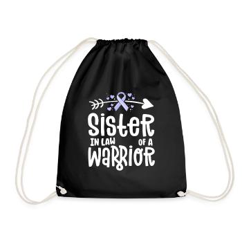 Sister In Law Of A Warrior - Drawstring Bag - black - Front