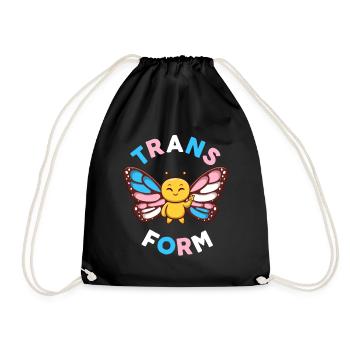 Monarque transgenre Papillon Trans Forme Kawaii - Sac de sport léger - noir - Devant