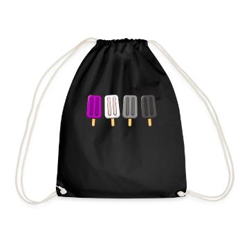 Asexual Popsicles 4th of July Ace Asex Subtle - Drawstring Bag - black - Front