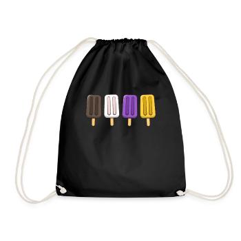 Gender Nonbinary Popsicles 4th of July Subtle - Drawstring Bag - black - Front