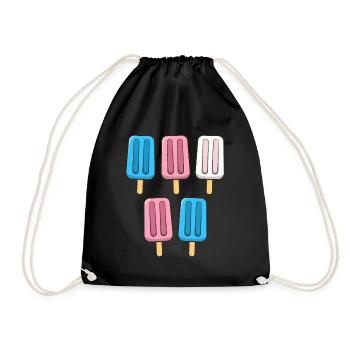 Transgender Popsicles 4th of July Trans Subtle - Drawstring Bag - black - Front