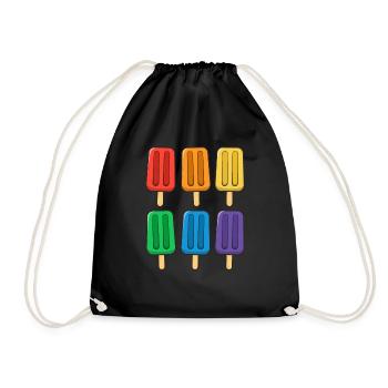 LGBT Flag Eis am Stiel 4. Juli Gay Subtle Pride - Turnbeutel - Schwarz - Vorne