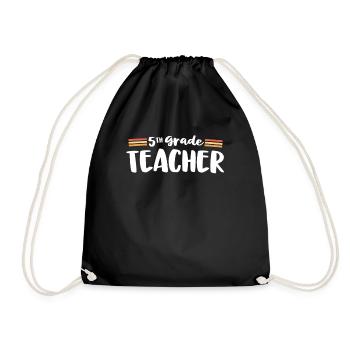 Retro 5. Klasse Lehrer Fifth Matching 70s Back - Turnbeutel - Schwarz - Vorne