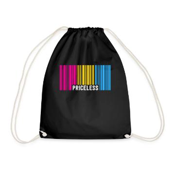 Priceless Pansexual Pride Barcode Subtle Pan - Drawstring Bag - black - Front