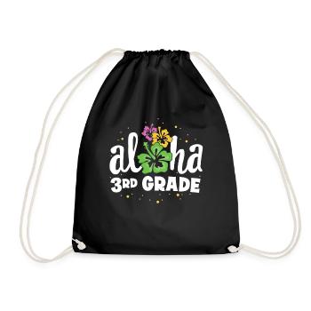 Aloha 3rd Grade Third Teacher First Day Back to - Drawstring Bag - black - Front