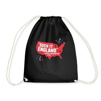 Suck It England Funny 4th of July George - Drawstring Bag - black - Front