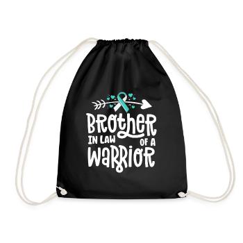 Brother-In-Law Of A Warrior Cervical Cancer - Drawstring Bag - black - Front